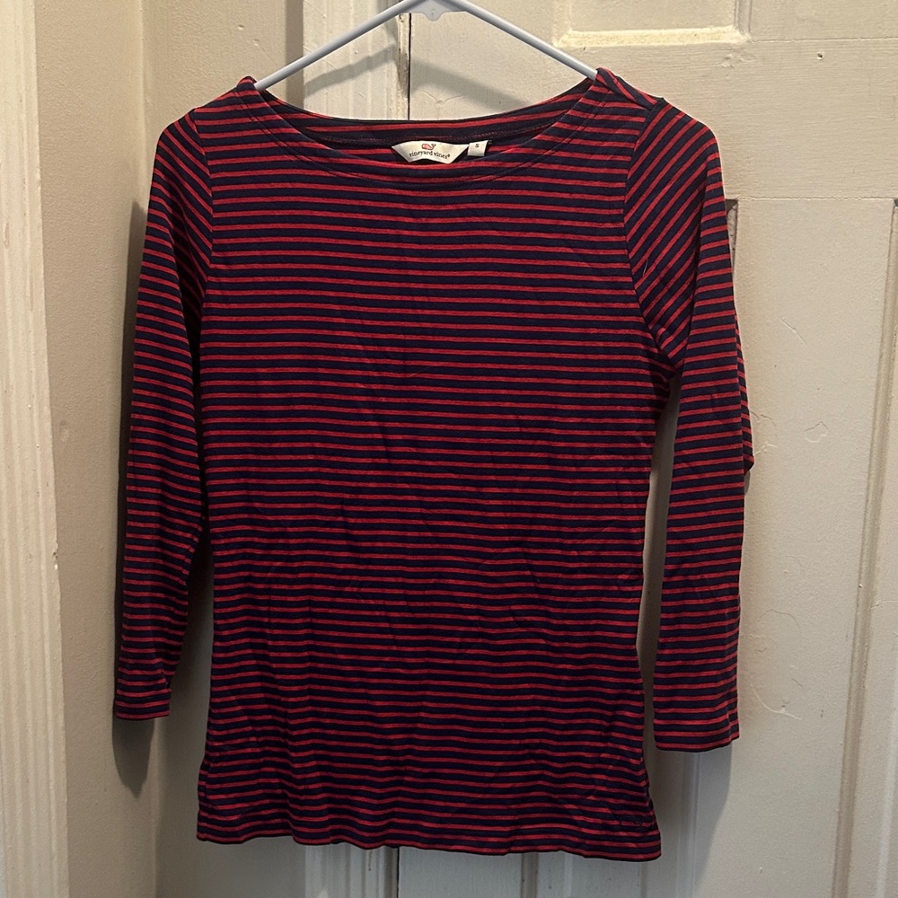 Vineyard Vines Red and Blue Striped Shirt
